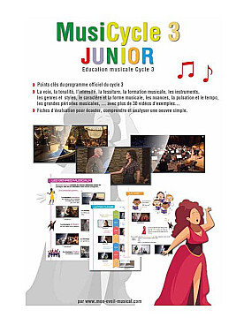 Illustration musicycle 3 junior, education musicale