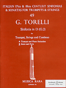 Illustration de Sinfonia G3 en ré M pour trompette,  cordes et basse continue