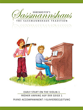 Illustration de Early start on the violin (adaptation anglaise de la méthode "Früher Anfang auf der Geige") - Vol. 1 accompagnement piano du violon