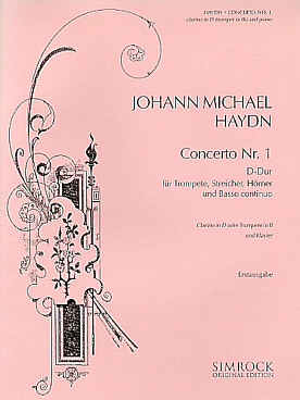 Illustration de Concerto N° 1 en ré M pour trompette,  cordes, cor et basse continue, réd. piano  