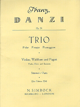 Illustration de Trio op. 24 en fa M pour violon, cor et basson - Parties séparées