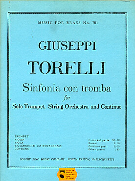 Illustration de Sinfonia con tromba pour trompette,  orchestre à cordes et basse continue