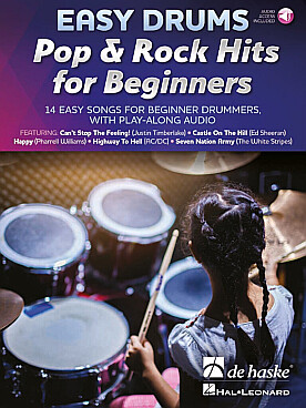 Illustration easy drums pop & rock hits beginners