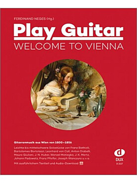 Illustration de PLAY GUITAR : Welcome to Vienna 42 solos progressifs de guitare niveau facile à intermédiaire, avec CD MP3
