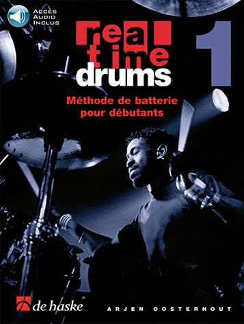 Illustration de Real Time Drums - Vol. 1 : Méthode pour  débutants, techniques de batterie  par l'étude des styles  